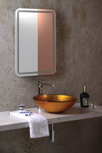 Sapho AGO skleněné umyvadlo na desku Ø 42 cm, zlatě oranžová 2501-19