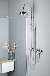 Sapho VANITY sprchový sloup k napojení na baterii, hlavová, ruční sprcha, chrom SET061