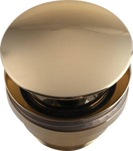 Silfra Umyvadlová výpust 5/4“, tichý click-clack, velká zátka, 5-55mm, zlato UD425S56P