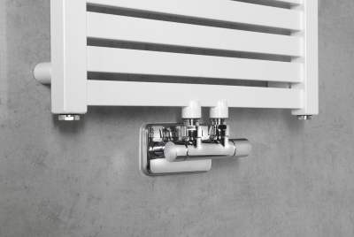 Sapho TWIN připojovací sada ventilů pro středové připojení, chrom CP401S