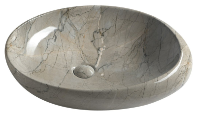 Sapho DALMA keramické umyvadlo na desku, 68x44 cm, grigio MM313