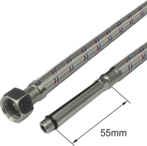Klum Připojovací hadice 8x12, FxM10, 3/8" x M10 x 55mm, 80 cm, nerez opletení CR319CC