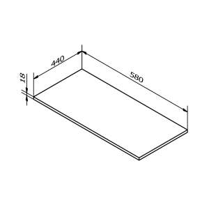 Sapho Deska DTDL 580x18x440mm, dub stříbrný DT058-1111