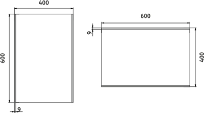 Nimco OBDELNÍKOVÁ - OSTRÉ ROHY LED zrcadlo 400x600 ZP 9000