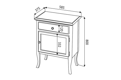 Sapho RETRO skříňka 60x80x38cm, buk, levá 1713