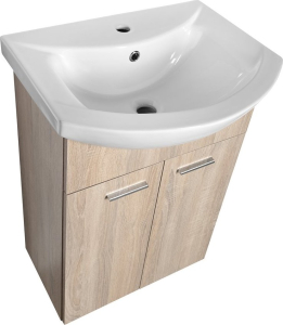 Aqualine ZOJA umyvadlová skříňka 50, 5x74x30cm, dub platin 51057