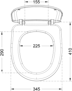 Aqualine RIGA WC sedátko, panty ABS, horní uchycení RG901