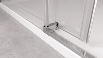 Polysan THRON SQUARE sprchové dveře 1100 mm, hranaté pojezdy, čiré sklo TL5011-5002