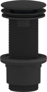 Sapho Umyvadlová výpust 5/4“, neuzavíratelná, velká zátka, 10-80mm, ABS/černá mat CV1232B
