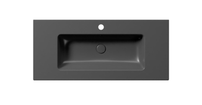 GSI PURA keramické umyvadlo Slim 102x46cm, černá mat 8886126