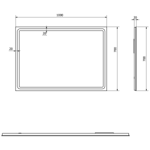 Sapho GEMINI zrcadlo s LED osvětlením 100x70cm GM100