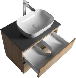 Aqualine ALTAIR skříňka s deskou 68 cm, dub emporio/antracit břidlice AI370-02