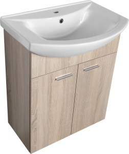 Aqualine ZOJA umyvadlová skříňka 61, 5x74x32, 5cm, dub platin, 2x dvířka 51163