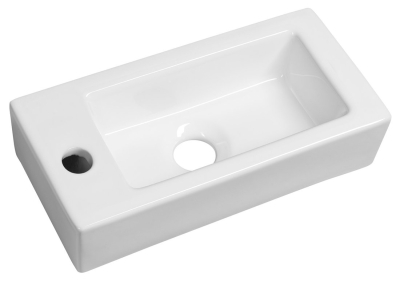 Sapho ZOE keramické umývátko 37x18 cm, otvor pro baterii vlevo, bílá AR496