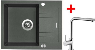 Granitový dřez Sinks LINEA 600 XC Titanium + Elka G1872XC