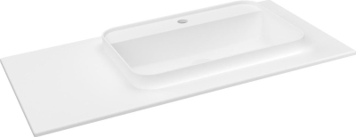 Sapho BRAHEA umyvadlo 96, 6x51, 5cm, rockstone, pravé, bílá mat BT097R