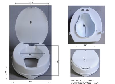 Ridder HANDICAP WC sedátko zvýšené 10cm, bílá A0071001