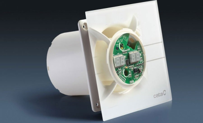 Cata E-100 GTH koupelnový ventilátor axiální s automatem, 4W/8W, potrubí 100mm, bílá 00900200