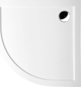 Polysan SERA sprchová vanička z litého mramoru, čtvrtkruh 100x100cm, R550, bílá 62111