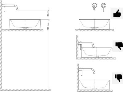 Sapho MINIMAL podomítková umyvadlová baterie, nerez mat MI004