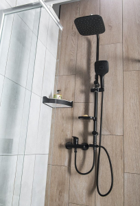 Aqualine KERA sprchový sloup s napojením na baterii, černá mat SL435