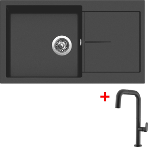 Granitový dřez Sinks INFINITY 860 Nanoblack+EVA P Nanoblack G196N6
