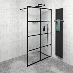 Gelco CURE BLACK sprchová zástěna 1400mm, čiré sklo CB140