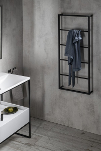 Sapho SKA nástěnný sušák ručníků 450x1150x100mm, černá mat SKA501