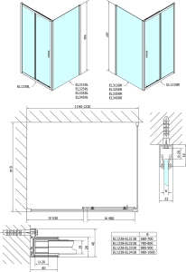 Polysan EASY obdélníkový sprchový kout 1200x1000mm L/P varianta, sklo Brick EL1238EL3438