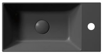 GSI KUBE X keramické umývátko 50x25cm, pravé/levé, černá mat 9486126