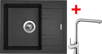 Granitový dřez Sinks LINEA 600 Metalblack + Elka G1874