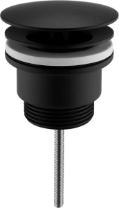 Sapho Umyvadlová výpust 5/4“, neuzavíratelná, velká zátka, 5-65mm, černá mat CV3004B