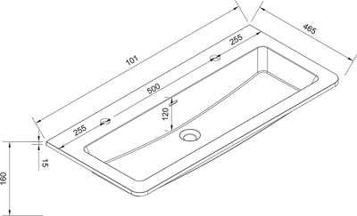 Mereo Siena, koupelnová skříňka s umyvadlem z litého mramoru 101 cm, antracit mat CN432M2