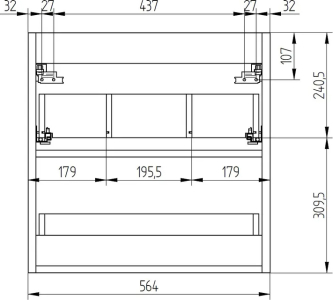 Mereo Leny, koupelnová skříňka s keramickým umyvadlem 60 cm, bíla, nové madlo CN811N
