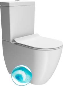 GSI PURA WC kombi, Swirlflush, spodní/zadní odpad, bílá dual-mat 880609P