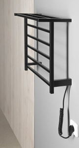Sapho ELZOR elektrický sušák ručníků 500x470 mm, 60 W, černá mat EB510