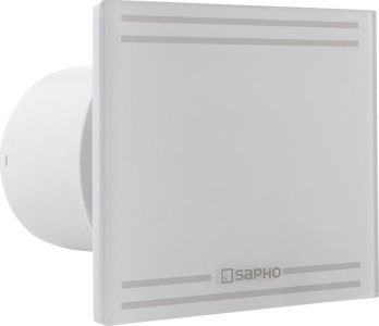 Sapho GLASS koupelnový ventilátor axiální s časovačem, 8W, potrubí 100mm, bílá GS102