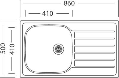 Nerezový dřez Sinks HYPNOS 860 V 0,6mm matný STSHYM8605006V