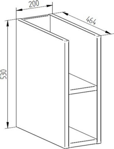 Mereo Aira, koupelnová skříňka 20 cm, spodní,  Multidecor, Javor Hard šampaňský CN797SJHS2