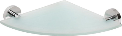 Sapho X-ROUND E skleněná polička rohová 235x255mm, chrom XR603