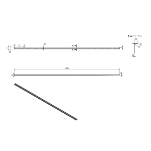 Sapho Spádová lišta, levá, výška 10 mm, délka 1500 mm, nerez mat SPD1510-L