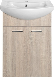 Aqualine ZOJA umyvadlová skříňka 50, 5x74x30cm, dub platin 51057