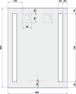 Mereo Zrcadlo 60x80 cm s LED osvětlením CN698