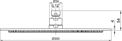 Sapho MINIMAL hlavová sprcha, průměr 300mm, nerez mat MI093