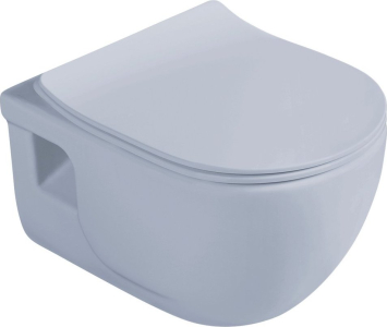 Sapho BRILLA závěsná WC mísa, Rimless, 36, 5x53cm, světlá modrá mat 100614-107
