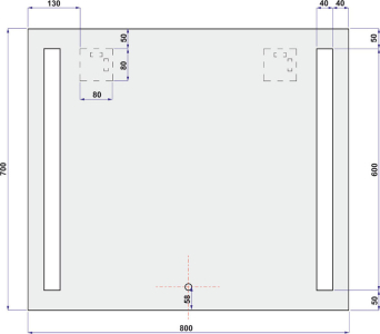 Mereo Zrcadlo 80x70 cm s LED osvětlením CN699
