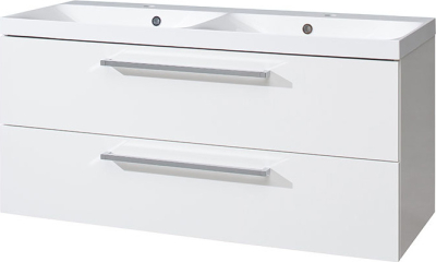 Mereo Bino, koupelnová skříňka s umyvadlem z litého mramoru 121 cm, bílá CN663M
