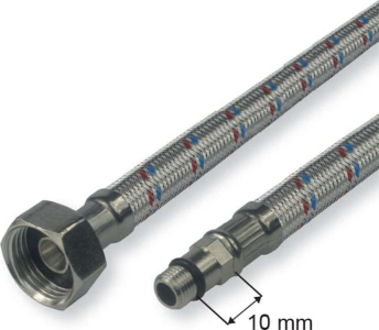 Klum Hadice připojovací nerez 8x12, FxM10, 3/8" x M10 x 10mm , 20 cm CR332C