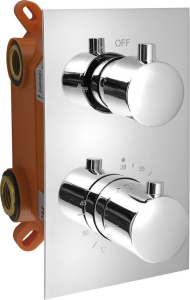 Sapho KIMURA podomítková sprchová termostatická baterie, box, 2 výstupy, chrom KU382