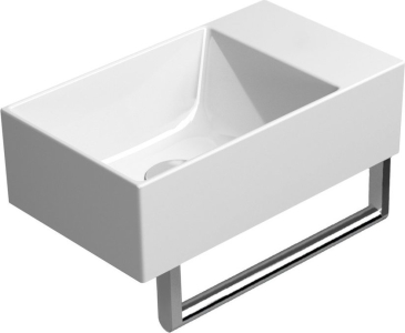 GSI KUBE X keramické umývátko 40x23cm, bez otvoru, pravé/levé, bílá mat 9484009